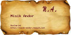 Misik Andor névjegykártya